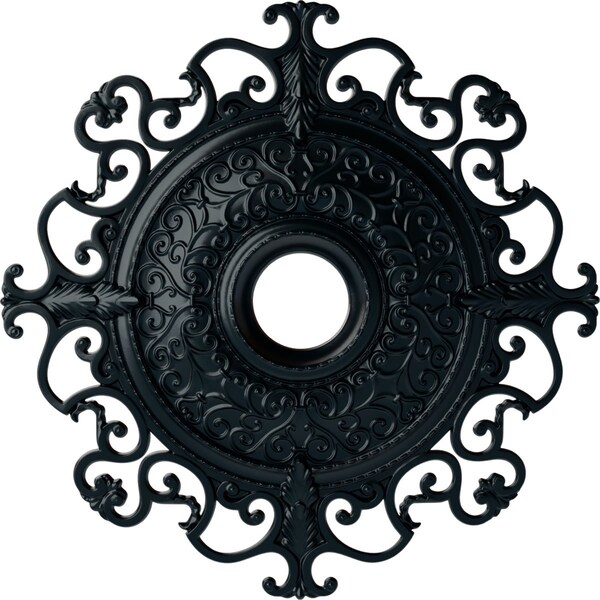 Ekena Millwork Orleans Ceiling Medallion (Fits Canopies up to 8 1/4"), 38 3/8"OD x 6 5/8"ID x 2 7/8"P, Night Shade CM38OLNSF - main